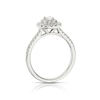 Thumbnail Image 2 of Platinum 0.50ct Diamond Emerald Shaped Double Halo Ring