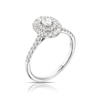 Thumbnail Image 1 of Platinum 0.50ct Diamond Oval Cut Double Halo Ring