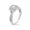 Thumbnail Image 1 of 18ct White Gold 0.75ct Diamond Cushion Shape Halo Ring