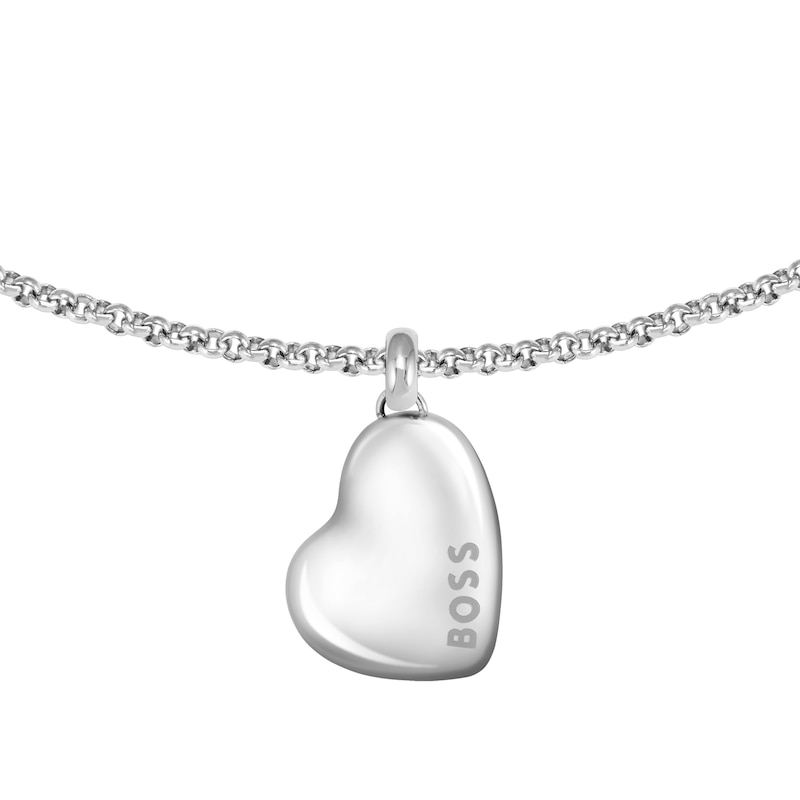 BOSS Honey Ladies' Stainless Steel 6.5 Inch Heart Shaped Bracelet