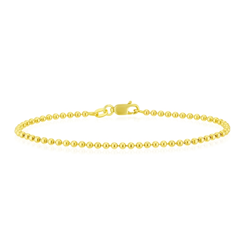 9ct Yellow Gold 7.25 Inch Beaded Ball Bracelet