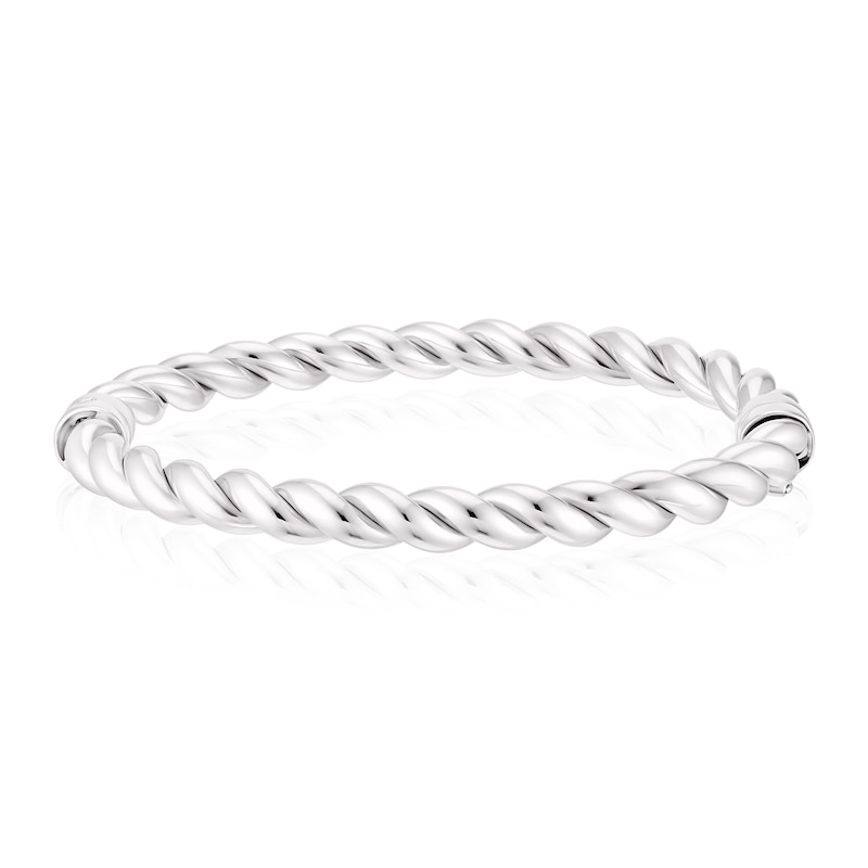 Sterling Silver 7 Inch Twisted Rope Bangle