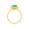 Thumbnail Image 2 of 9ct Yellow Gold Emerald & 0.25ct Diamond Halo Ring