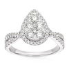 Thumbnail Image 0 of Platinum 1ct Diamond Twisted Pear Shaped Cluster Ring