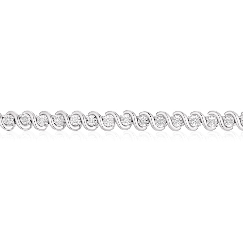 9ct White Gold 0.25ct Diamond Tennis Bracelet