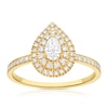 Thumbnail Image 0 of 18ct Yellow Gold 0.50ct Diamond Pear Shaped Double Halo Ring