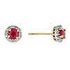 Thumbnail Image 0 of 9ct Yellow Gold Ruby & 0.10ct Diamond Stud Earrings