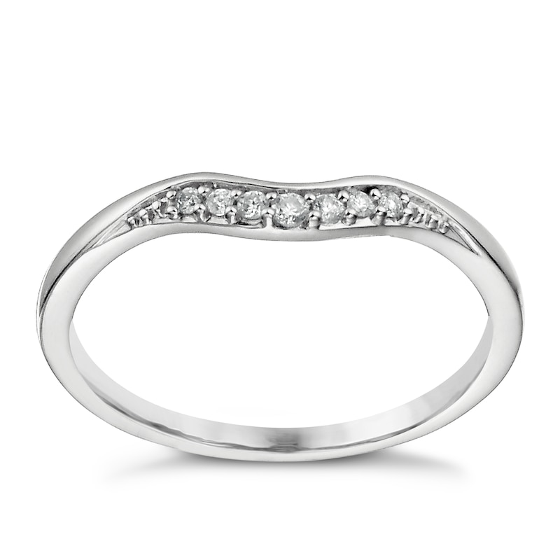 18ct White Gold Diamond Set Shaped Ring