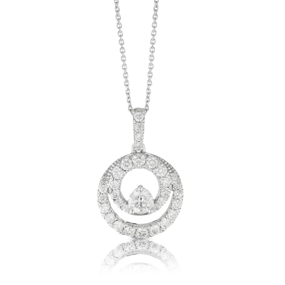 Closer Together 9ct White Gold 1ct Total Diamond Pendant