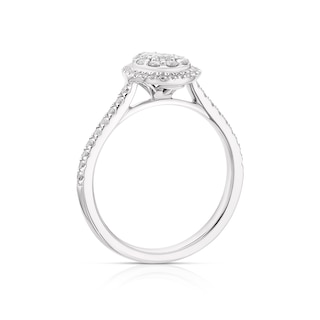 18ct White Gold 0.50ct Diamond Pear Shape Cluster Ring Ernest Jones