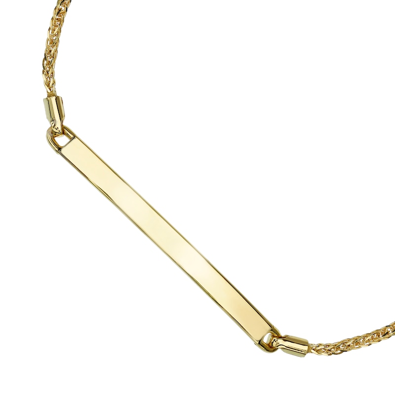 9ct Yellow Gold 7 Inch Engravable Bar Slider Bracelet
