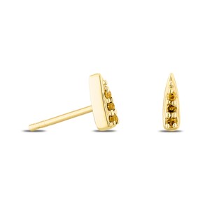 9ct Yellow Gold Treated Yellow Diamond Pointed Stud Earrings Ernest Jones
