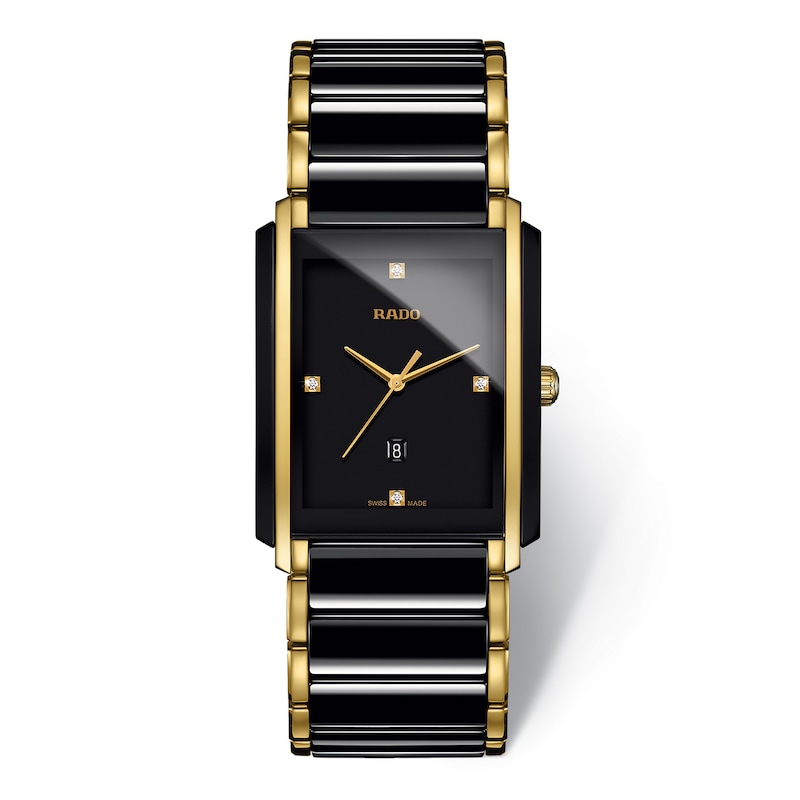 Rado Integral Men's Black Ceramic & Gold-Tone Bracelet Watch