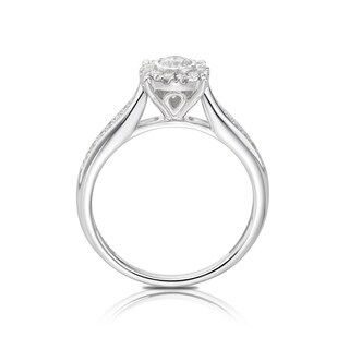 9ct White Gold 0.33ct Total Diamond Illusion Cluster Ring Ernest Jones