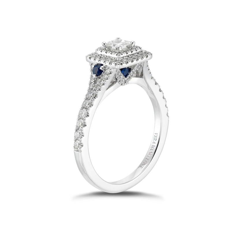 Vera Wang 18ct White Gold Sapphire & 0.70ct Diamond Ring