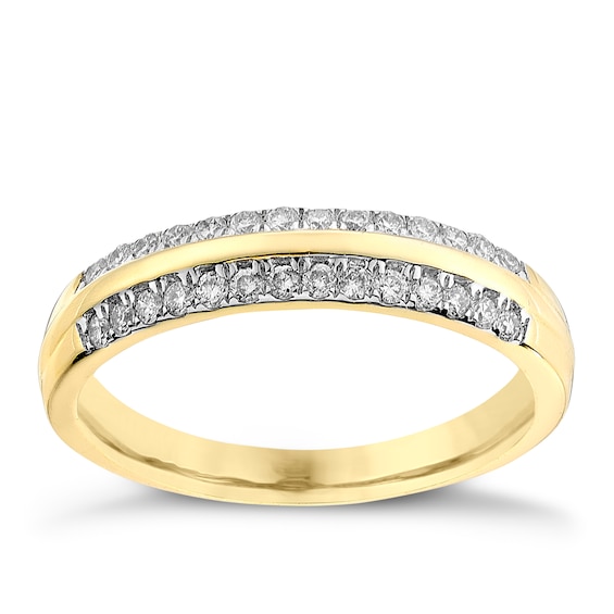 9ct Yellow Gold, 0.25ct Diamond Wedding Ring