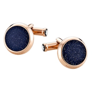 Montblanc Stainless Steel & Red GoldPlated Cufflinks Ernest Jones