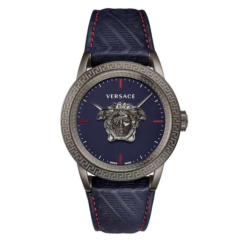 Versace Palazzo Empire Men's Ip Blue Strap Watch