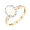 Thumbnail Image 0 of 9ct Yellow Gold Opal & 0.13ct Diamond Ring