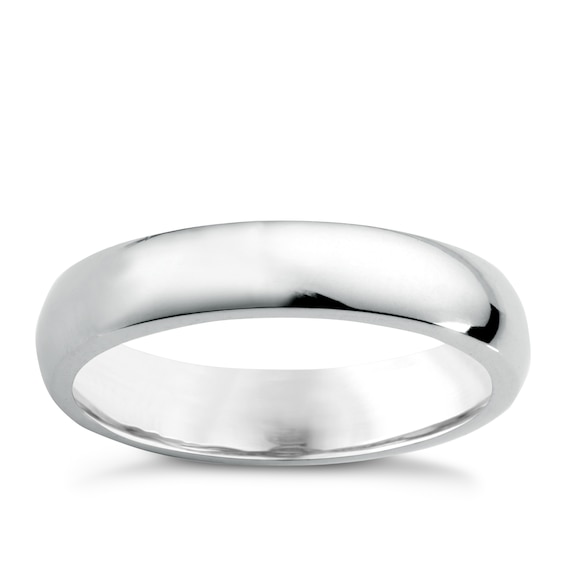 14ct White Gold Super Heavyweight Court Ring 4mm