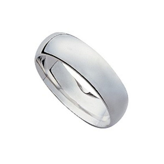14ct White Gold Super Heavyweight Court Ring 8mm