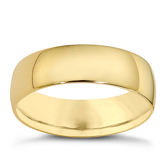14ct Yellow Gold Extra Heavyweight Court Ring 6mm