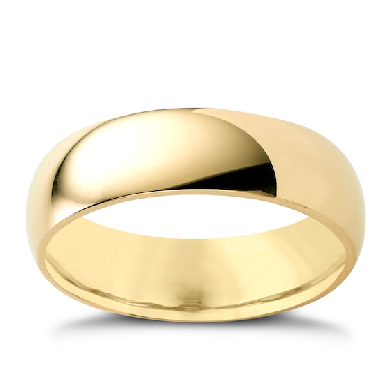 9ct Yellow Gold 6mm Super Heavyweight Court Ring