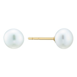 9ct Gold Cultured Freshwater Pearl 7mm Button Stud Earrings Ernest Jones