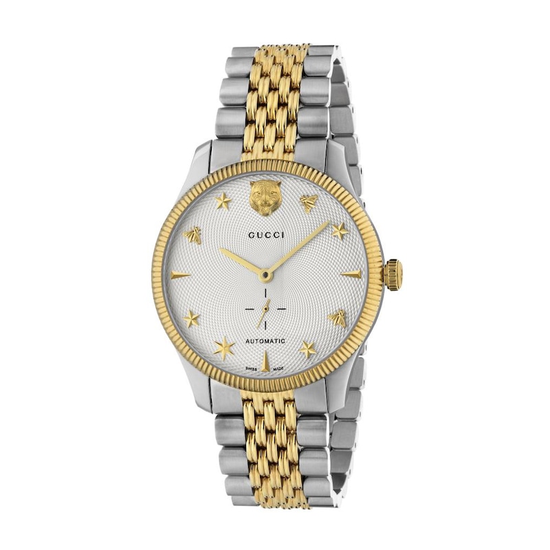 Gucci G-Timeless Yellow Gold-Tone & Steel Bracelet Watch