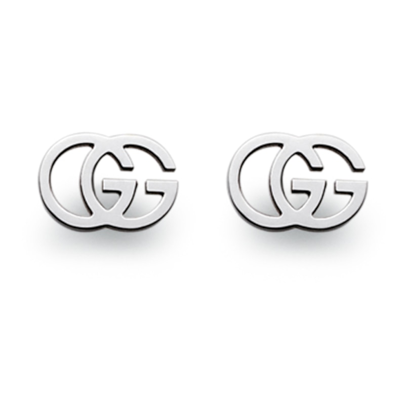 Main Image 1 of Gucci 18ct White Gold Logo Earrings