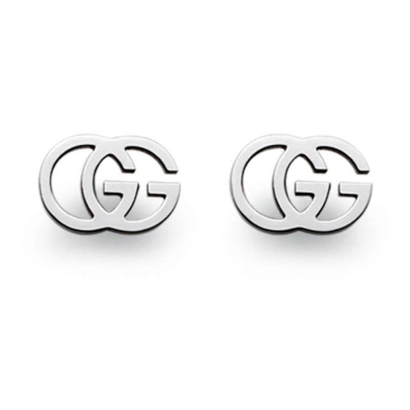 Gucci 18ct White Gold Logo Earrings