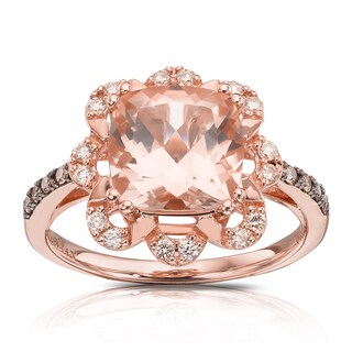 14ct Rose Gold 0.23ct Nude Diamond & Morganite Ring