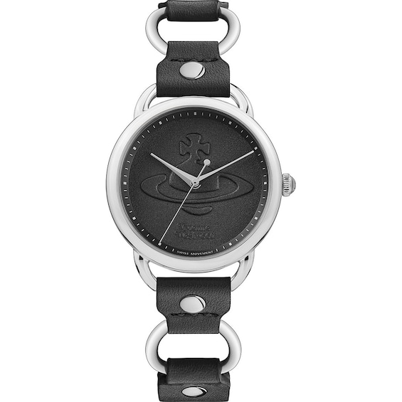 Vivienne Westwood Carnaby Ladies’ Black Leather Strap Watch