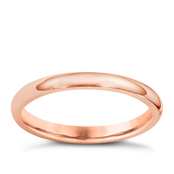 18ct Rose Gold 2mm Super Heavyweight Court Ring