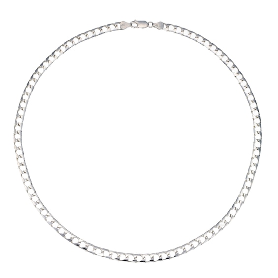 Sterling Silver 20 Inch Flat Square Curb Chain