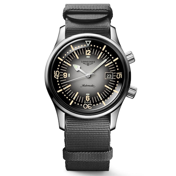 Longines Legend Diver Men’s Diver’s Grey Fabric Strap Watch