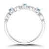 Thumbnail Image 2 of 9ct White Gold Blue Topaz & Diamond Vintage Eternity Ring