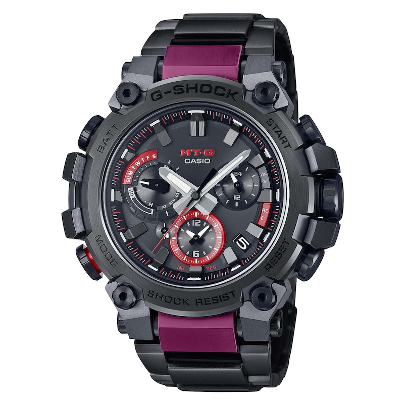 G-Shock MTG-B3000B-1A Men's Black & Pink Stainless Steel Bracelet Watch