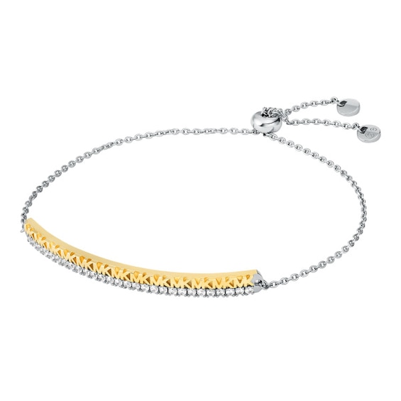 Michael Kors MK 14ct Gold Plated Silver Slider Bracelet