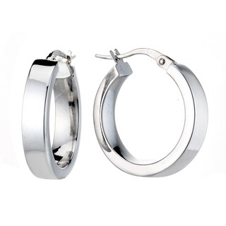 9ct White Gold 15mm Hoop Earrings Ernest Jones