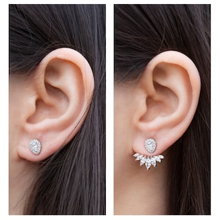 CARAT* LONDON Noa Sterling Silver Earring Jackets Ernest Jones