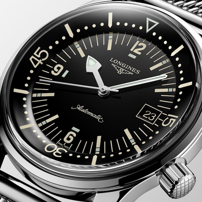 Longines Heritage Legend Diver Men's Black Dial Watch
