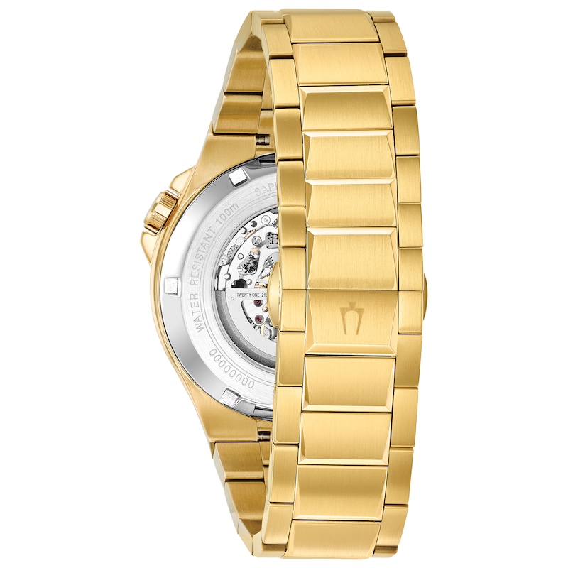 Bulova Maquina Automatic Men's Gold Plated Steel Bracelet Watch