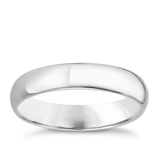 Platinum 4mm Extra Heavyweight D Shape Ring Ernest Jones