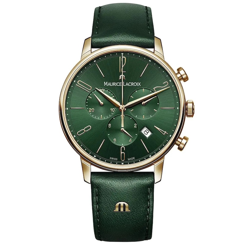 Maurice Lacroix Eliros Men's Chrono Green Leather Strap Watch