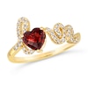 Thumbnail Image 0 of Le Vian 14ct Yellow Gold Garnet 0.23ct Diamond Love Ring