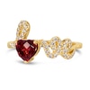 Thumbnail Image 1 of Le Vian 14ct Yellow Gold Garnet 0.23ct Diamond Love Ring
