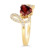 Thumbnail Image 3 of Le Vian 14ct Yellow Gold Garnet 0.23ct Diamond Love Ring