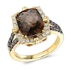 Thumbnail Image 0 of Le Vian 14ct Yellow Gold Smokey Quartz 0.58ct Diamond Ring