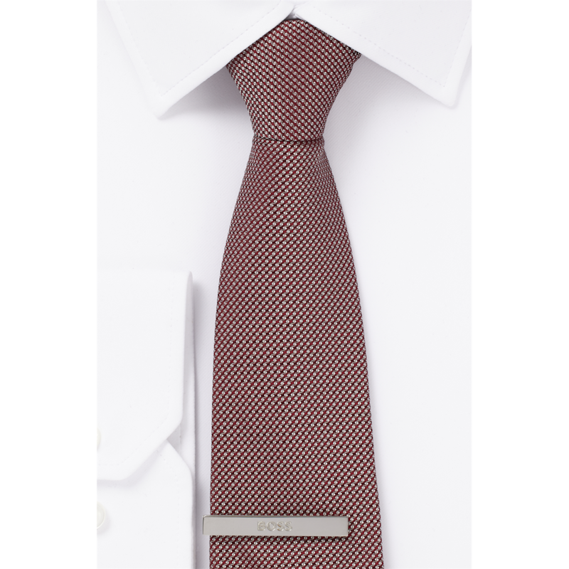 BOSS Men's Embossed Polished Brass Tie Clip
